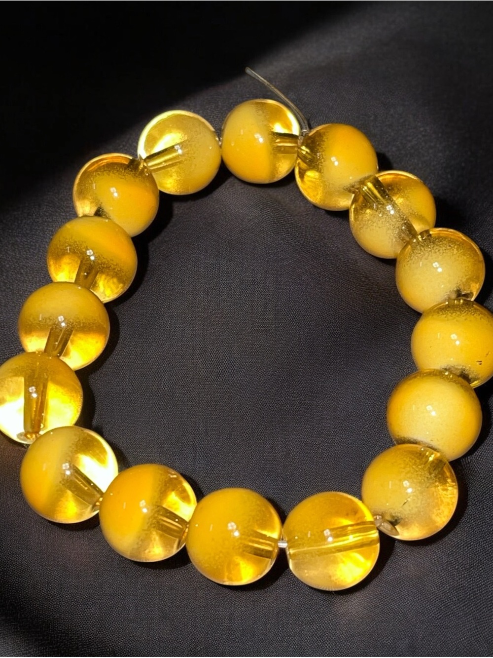 NEW Handmade Unisex Yellow Gradient Clear Glass Beads Bracelet